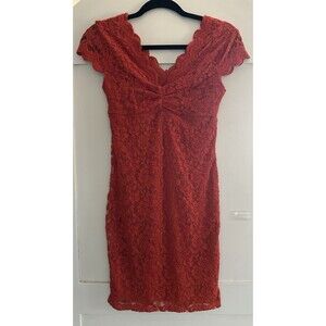 Women’s Ambiance Red Lace Dress W/lining Size S